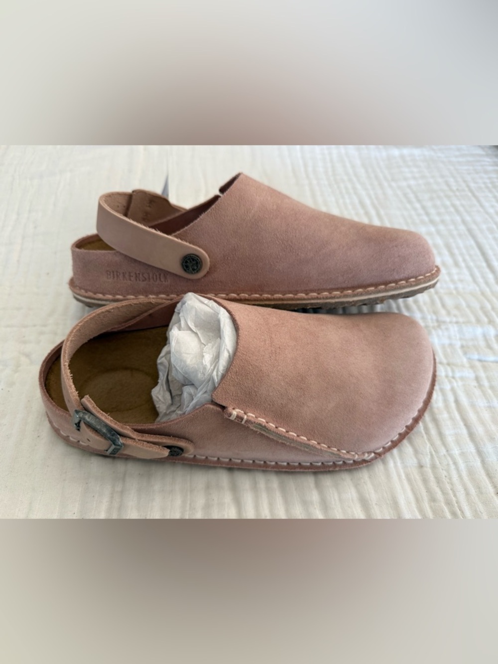 NWT Birkenstock Lutry Premium Suede Leather Clog Size 38 Medium/Narrow - Picture 2 of 6